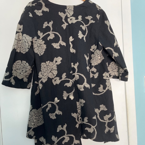 Saithong Batik Print Cotton Coat, Black, M (fits L/Xl) - Picture 9 of 9